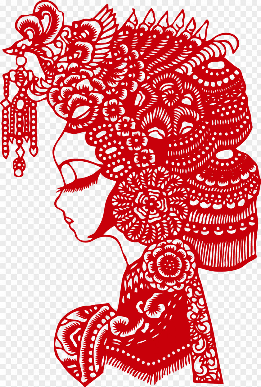 China Papercutting Chinese Paper Cutting Illustration PNG paper cutting Illustration, Girl Silhouette clipart PNG
