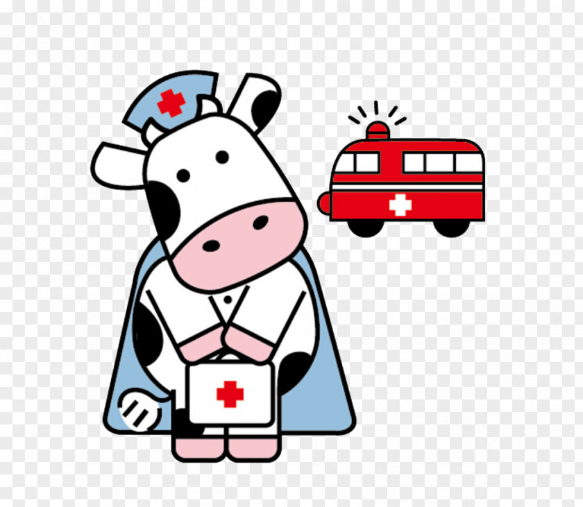 Cow Cartoon Nurse Cattle First Aid PNG