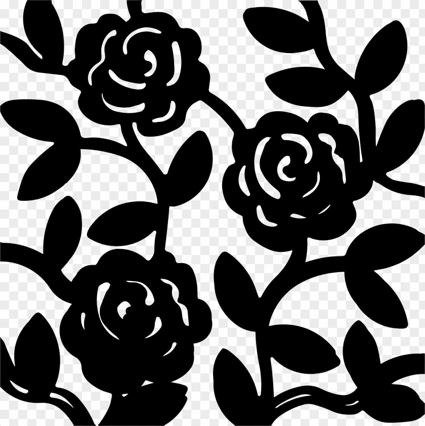 Pattern Flower Silhouette Drawing PNG