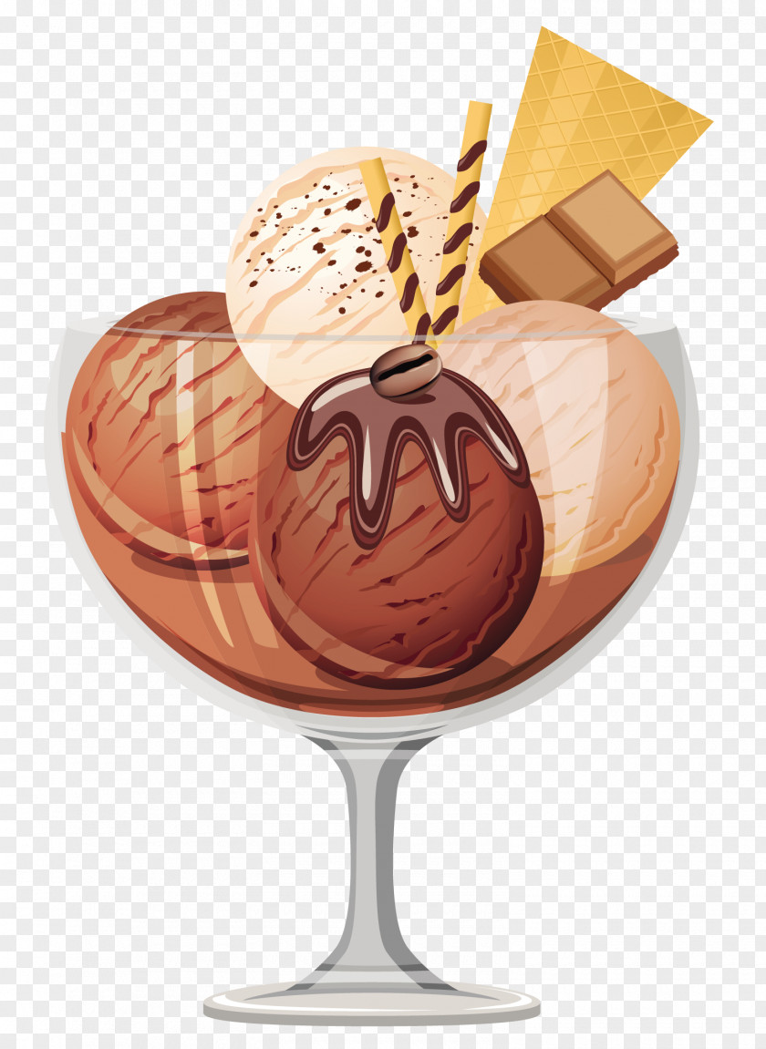 Transparent Chocolate Ice Cream Sundae Picture Cone PNG