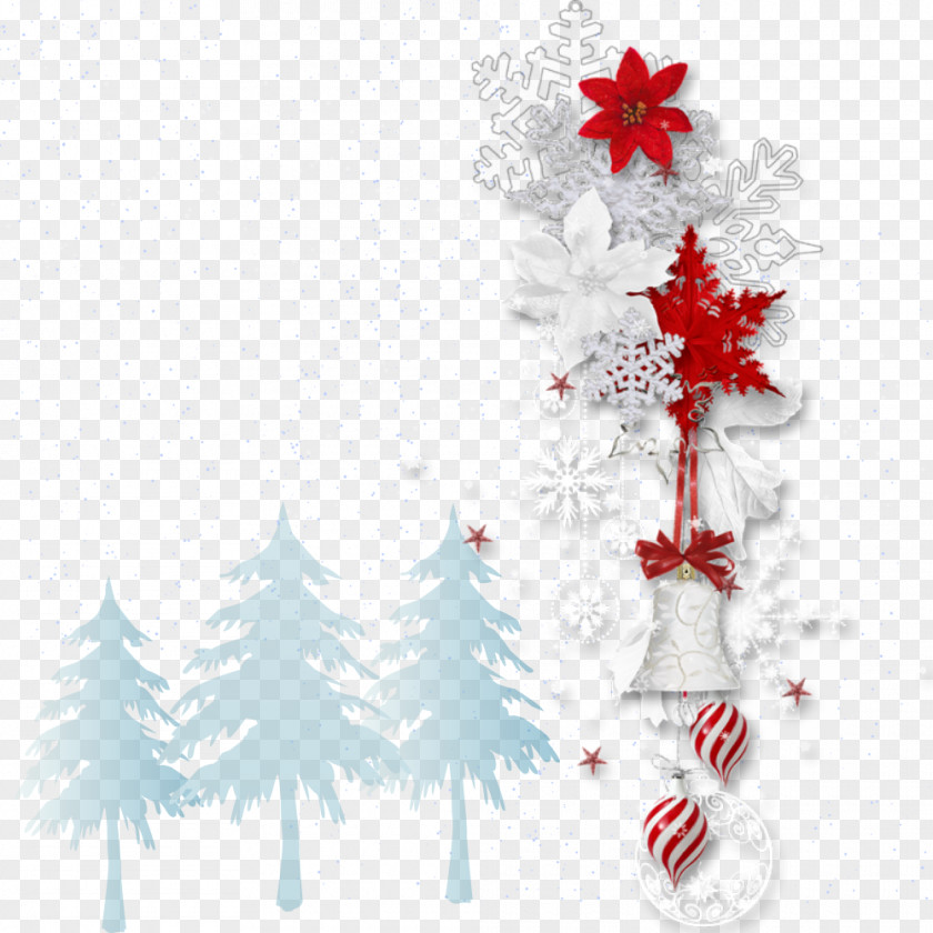 Snow White Bells Pine Christmas Clip Art PNG