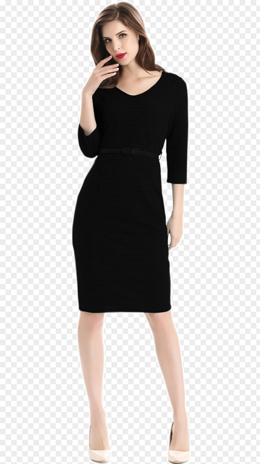 Woman Dress Little Black Formal Wear Evening Gown Sleeve PNG