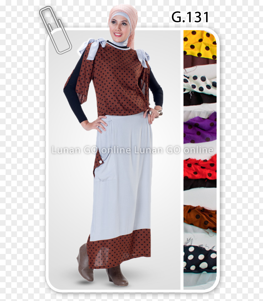 Muslim Fashion Polka Dot Rose White Color PNG