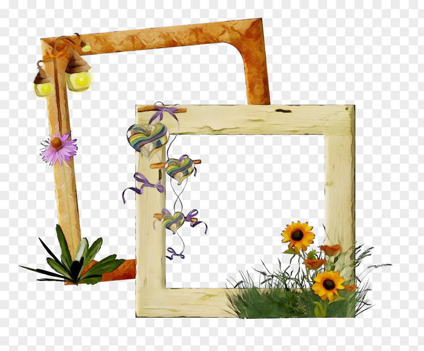 Plant Wildflower Watercolor Floral Frame PNG
