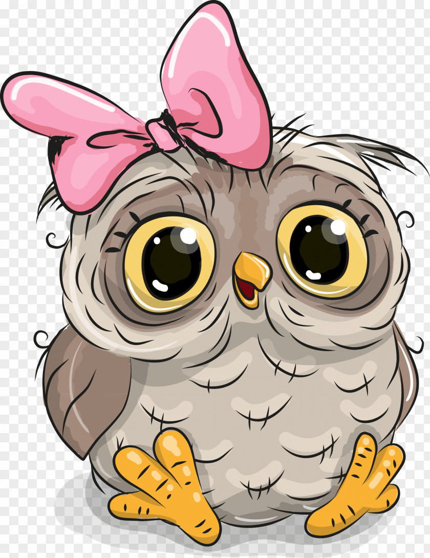 Cute Owl Cartoon Stock Illustration PNG