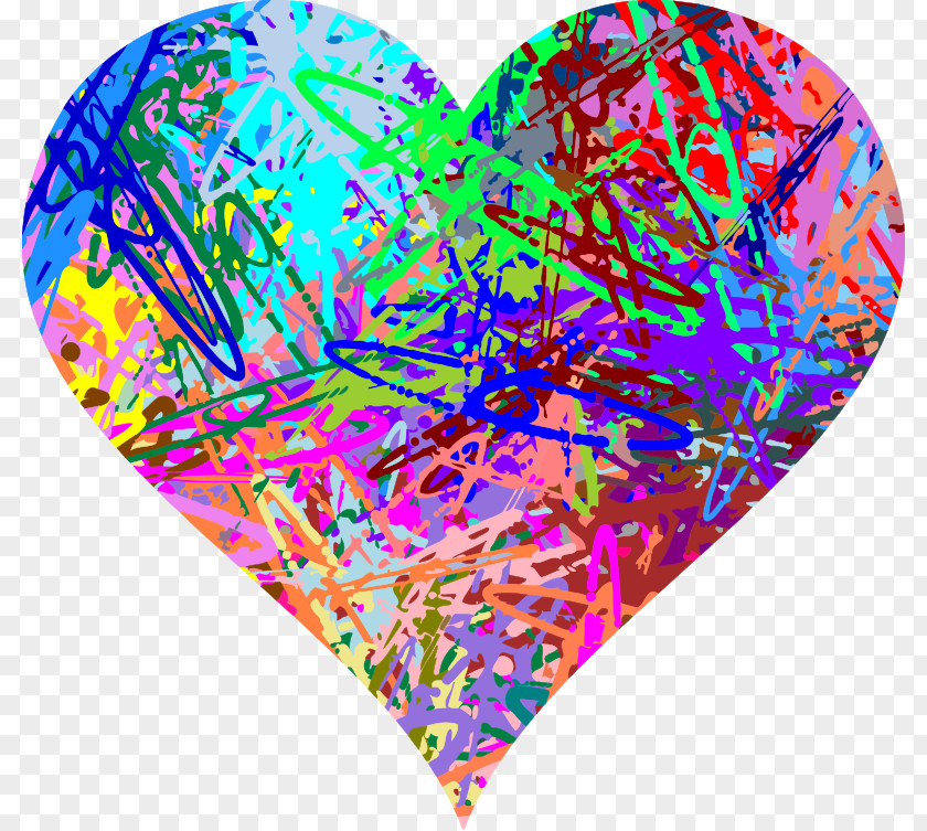 Heart To Color Jackson Pollack Clip Art PNG