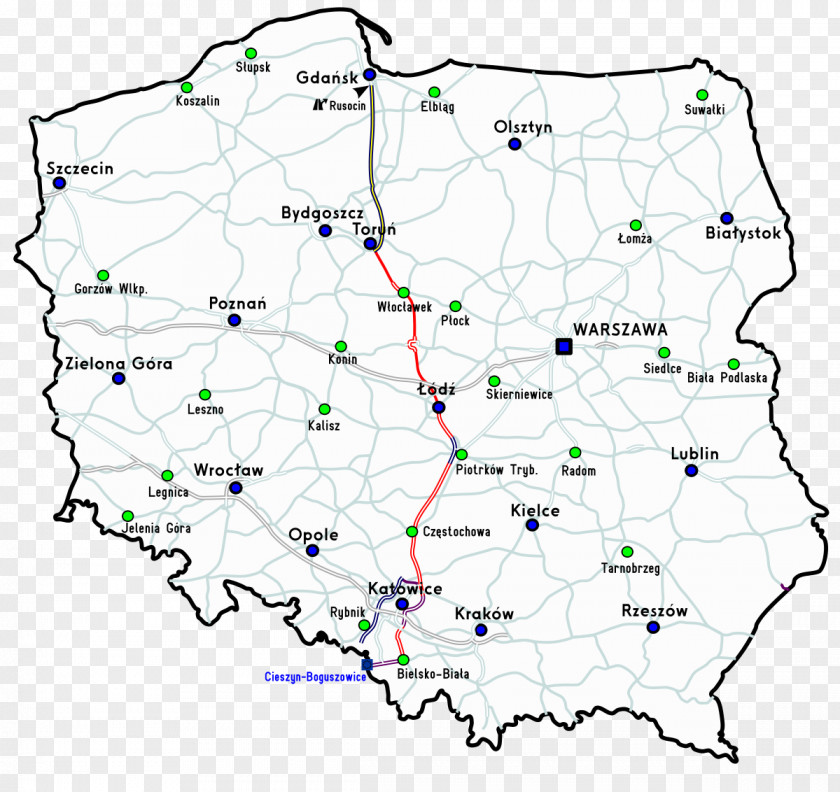 Strada Egretei National Road 25 A4 Autostrada Kalisz Szczecin Konin PNG