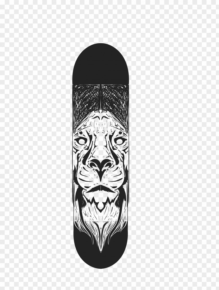 Vector Black Tiger Skateboard Euclidean Skateboarding PNG