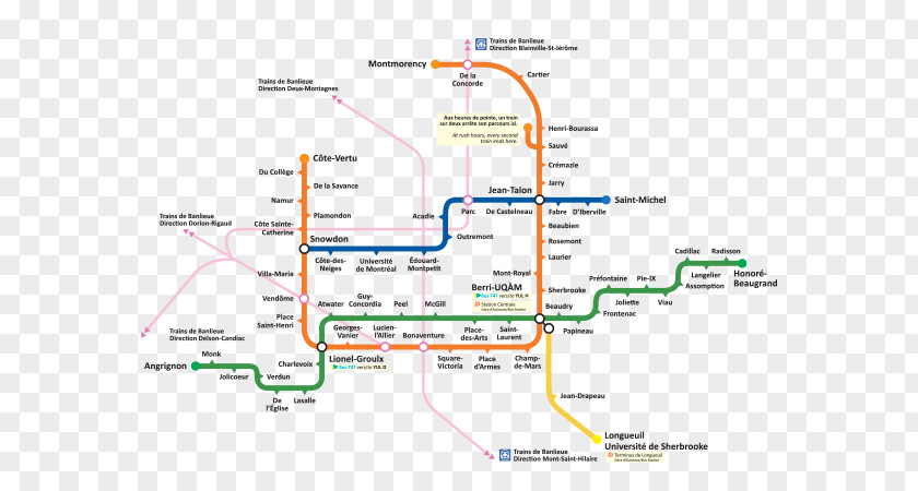 Map Rapid Transit Montreal Metro Plan PNG