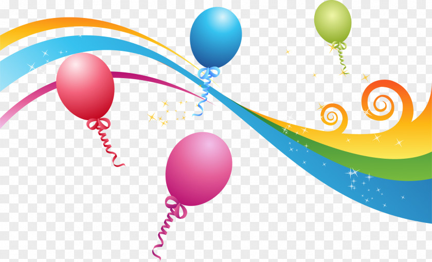Party Ribbon Balloon Euclidean Vector PNG