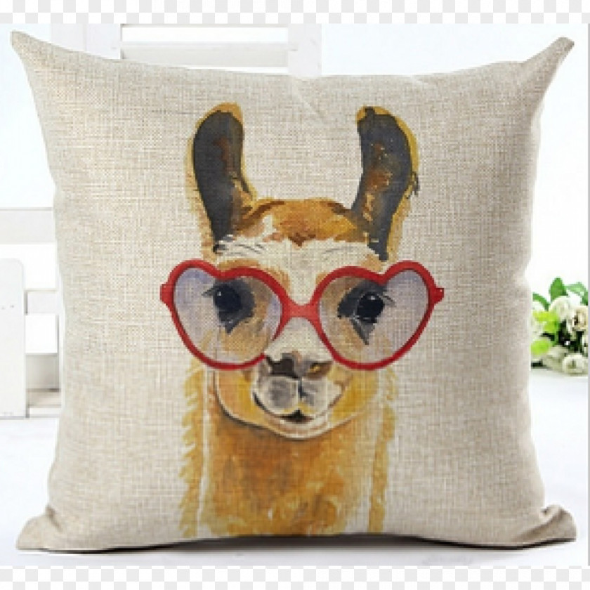 Pillow Llama Throw Pillows Cushion Watercolor Painting PNG