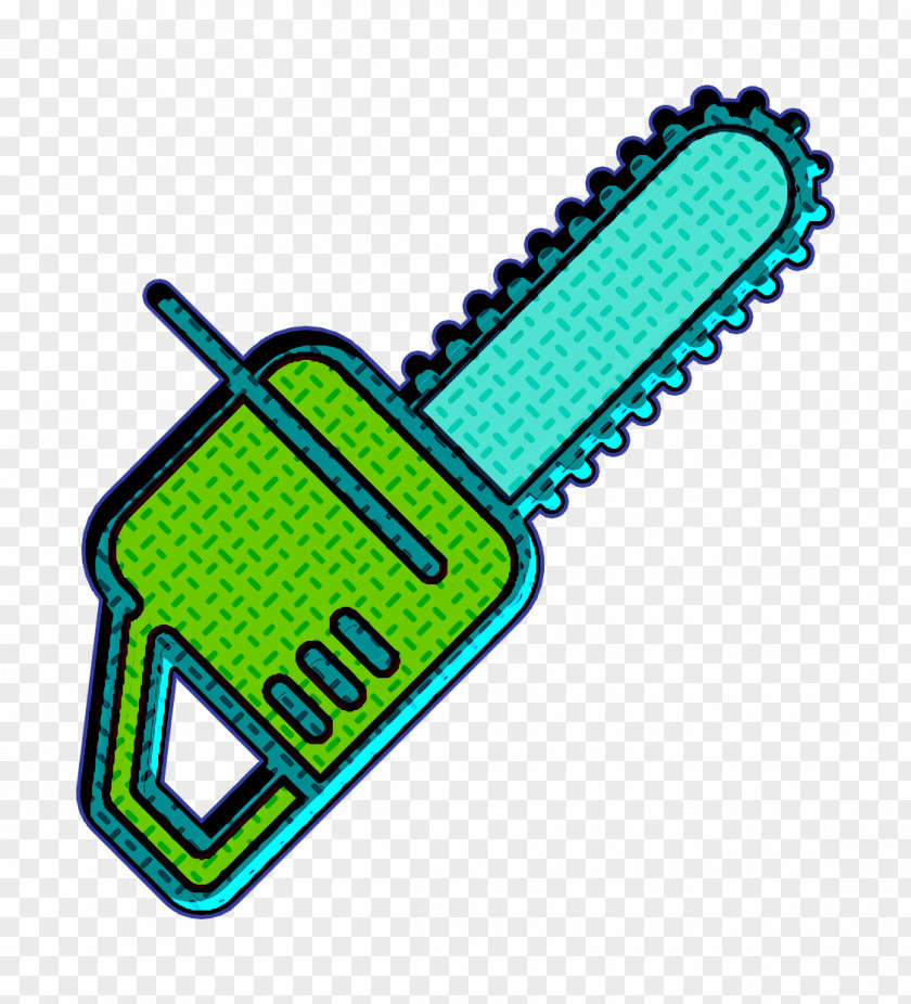 Linear Color Farming Elements Icon Chainsaw PNG