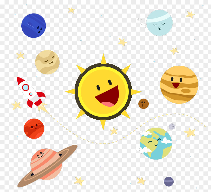 Cute Solar System Planet Vector Illustration PNG