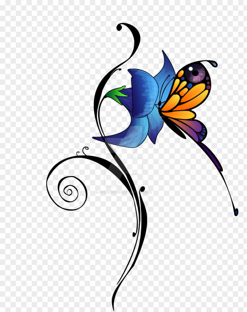 Flor Butterfly Insect Tattoo Pollinator Art PNG