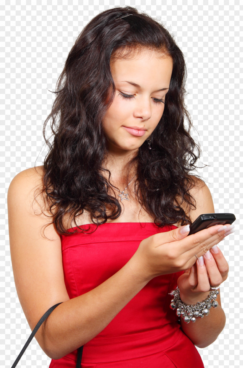 Smartphone PNG , Girl Using Mobile Phone, woman holding smartphone clipart PNG