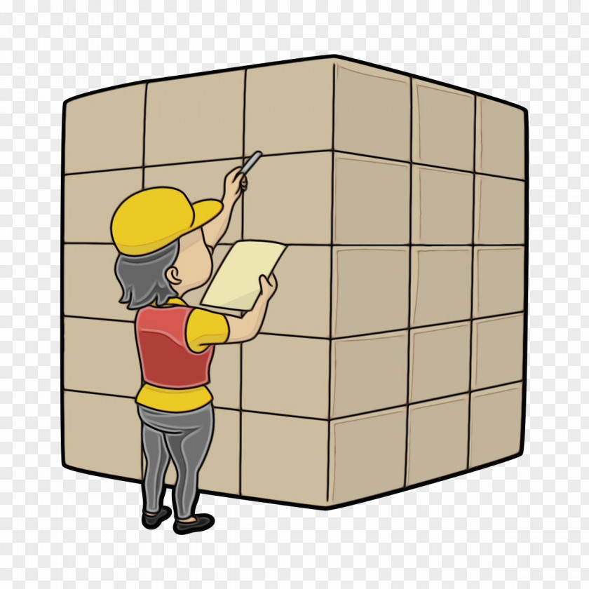 Carton Facade Cartoon Wall Construction Worker Handyman Package Delivery PNG