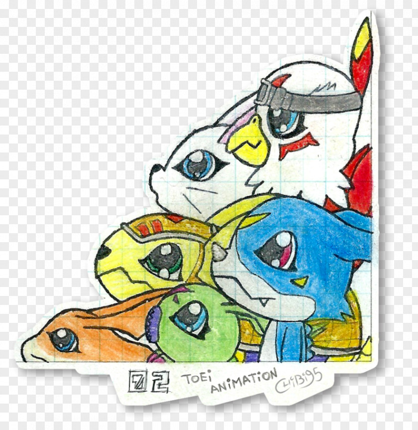 Digimon Armadillomon Gabumon Veemon Drawing PNG