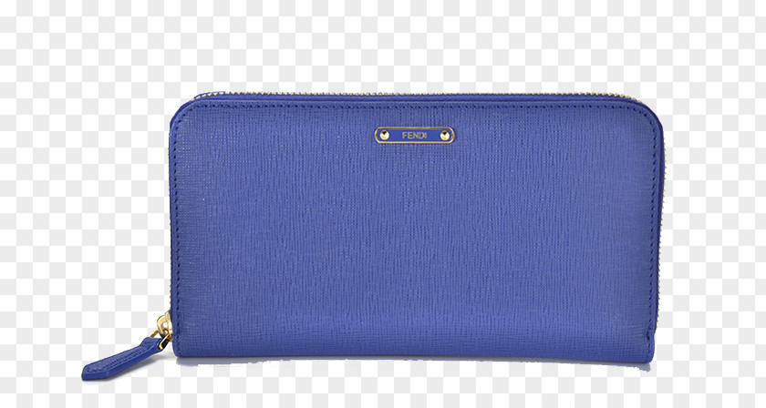 Ms. Fendi Blue Leather Wallet Coin Purse Bag PNG