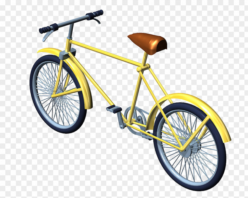 Yellow Bike Bicycle Frame Wheel Computer Graphics PNG