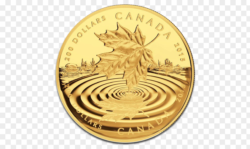 Coin Gold Canadian Maple Leaf Silver PNG