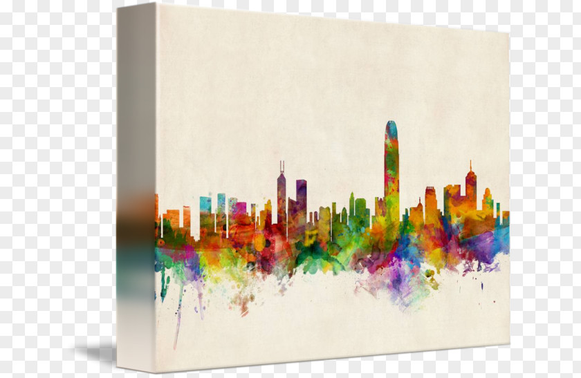 Design Hong Kong Canvas Print Skyline Art Printmaking PNG