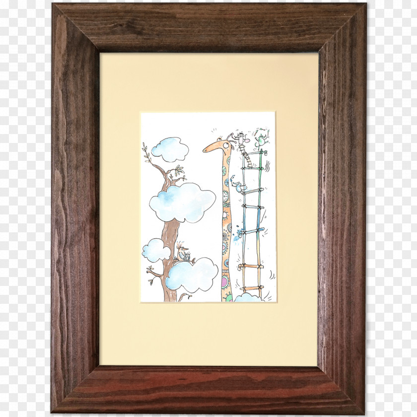 Watercolor Frame Giraffe Picture Frames Work Of Art Painting PNG