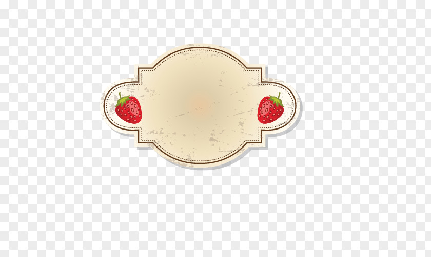 Vintage Fruit Border Auglis Label Strawberry Sticker PNG