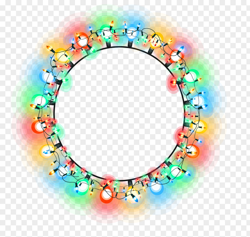 Neon Circle Back Christmas Lights PNG