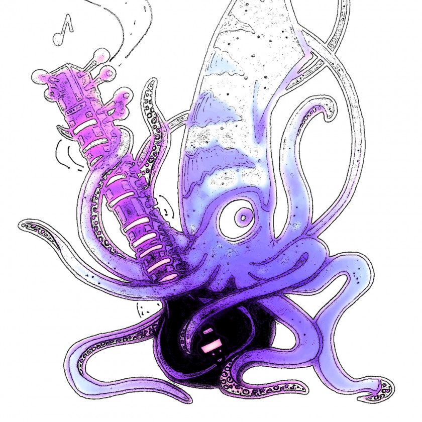 Sitar Octopus Cephalopod Purple Violet Invertebrate PNG