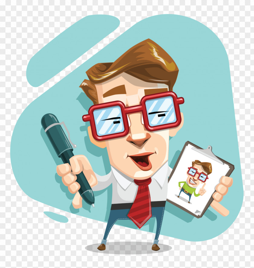 Cartoon Accountant Clip Art Image Vector Graphics Animation PNG