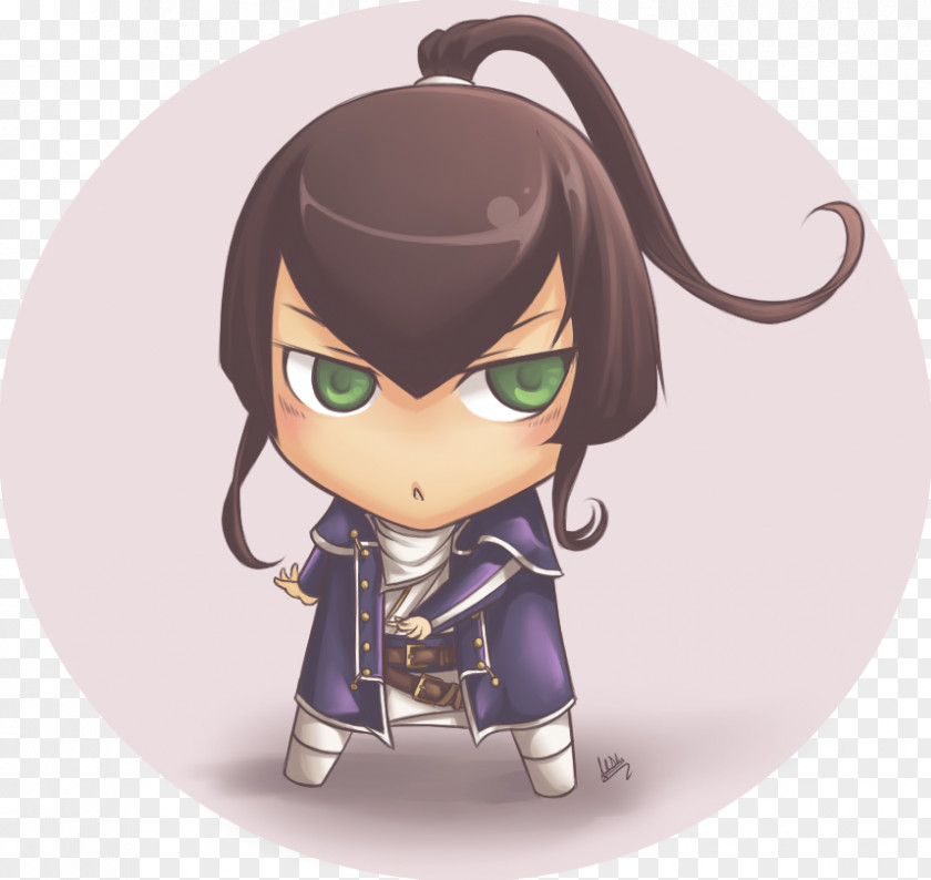 Purple Figurine Brown Hair Cartoon Character PNG