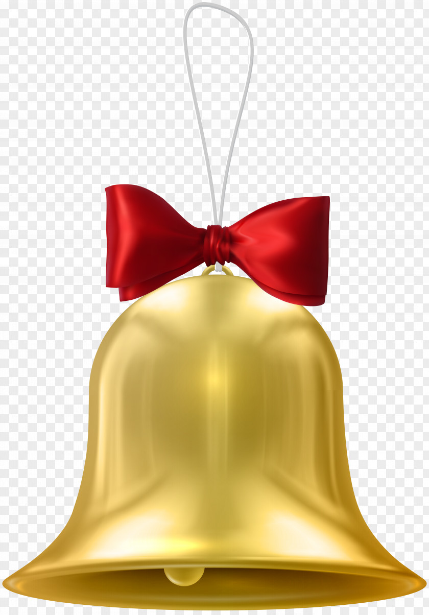 Christmas Gold Bell Transparent Clip Art PNG