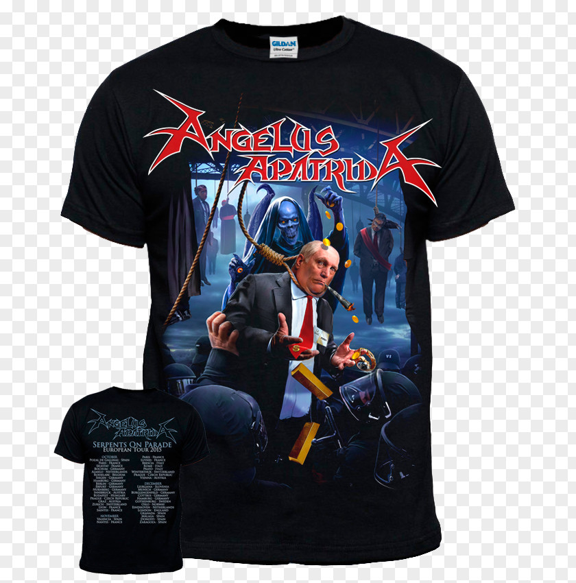 T-shirt Angelus Apatrida Sharpen The Guillotine Downfall Of Nation Cabaret De La PNG