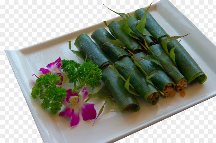 Zongzi In The Tray And Rice Dumplings Wrapped Leaves Bxe1nh Chu01b0ng Pudding Txe9t Cake PNG