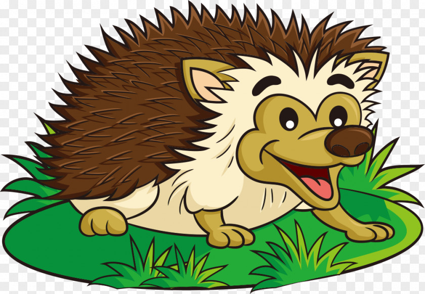 Hedgehog On The Grass Comics Illustration PNG