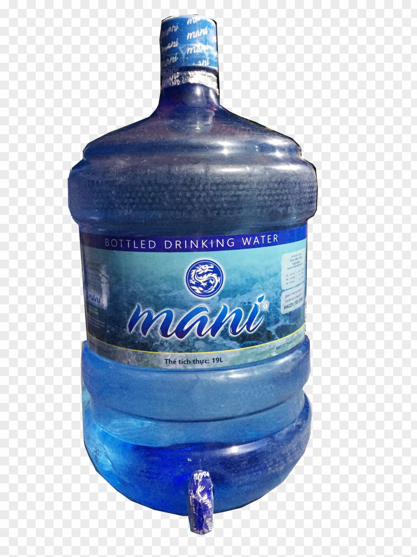 Bottle Glass Mineral Water Bottled Cobalt Blue PNG