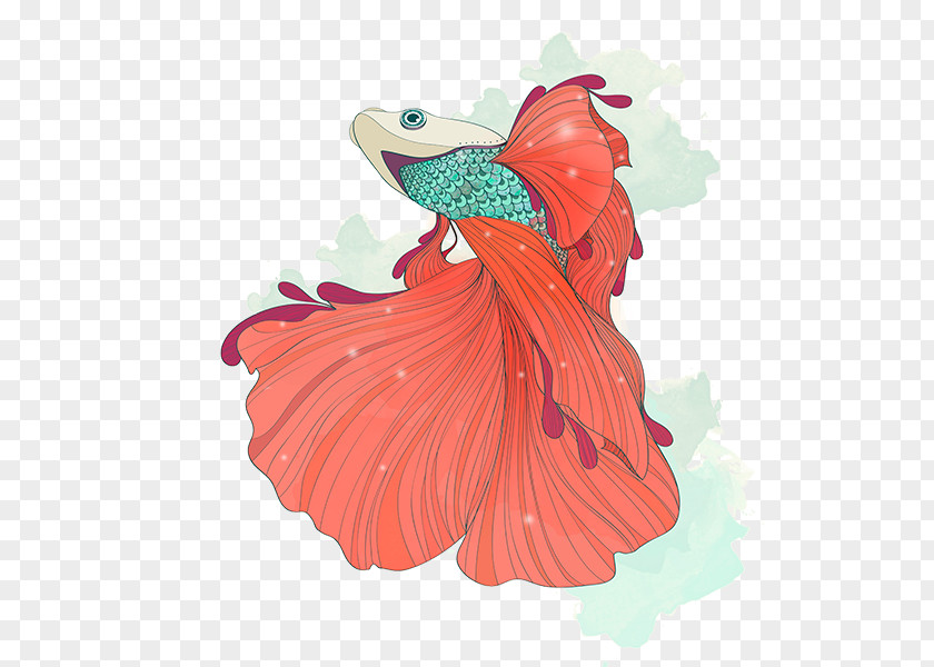 Siamese Fighting Fish Design M PNG