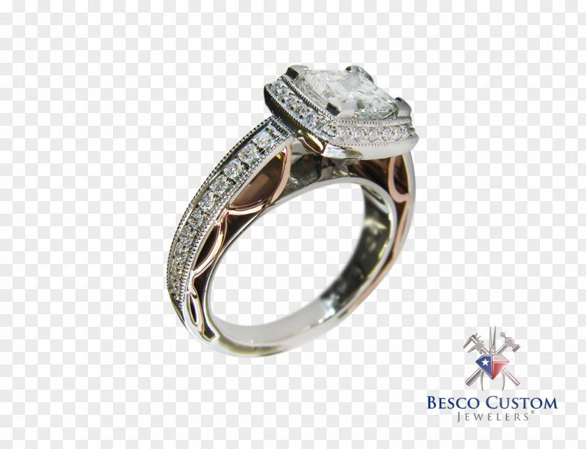 Silver Wedding Ring Diamond PNG