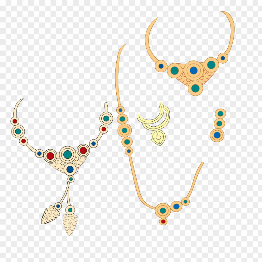 Chinese Classical Gemstone Jewelry Necklace PNG