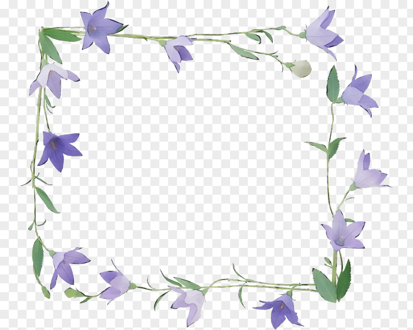 Delphinium Wildflower Watercolor Background Frame PNG