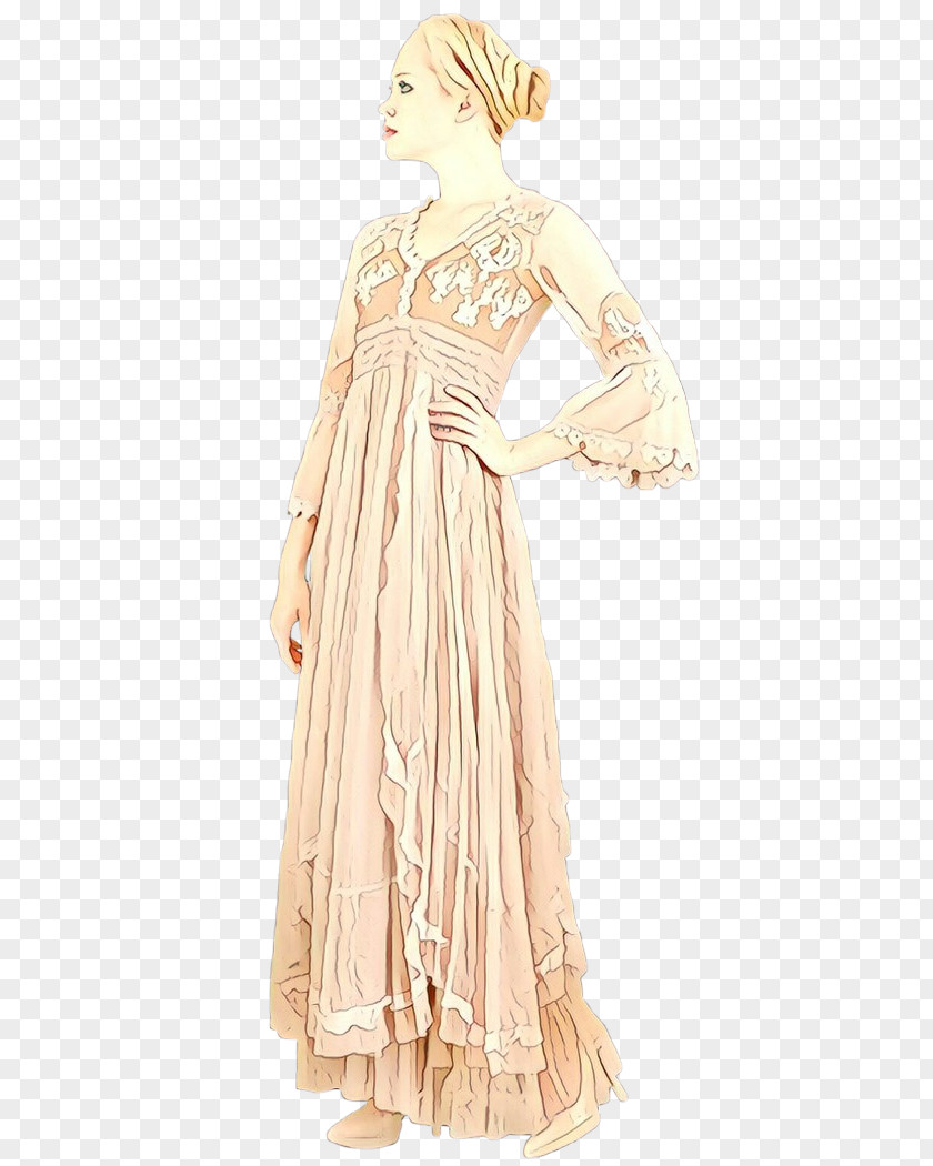 Gown Dress Design Costume Peach PNG