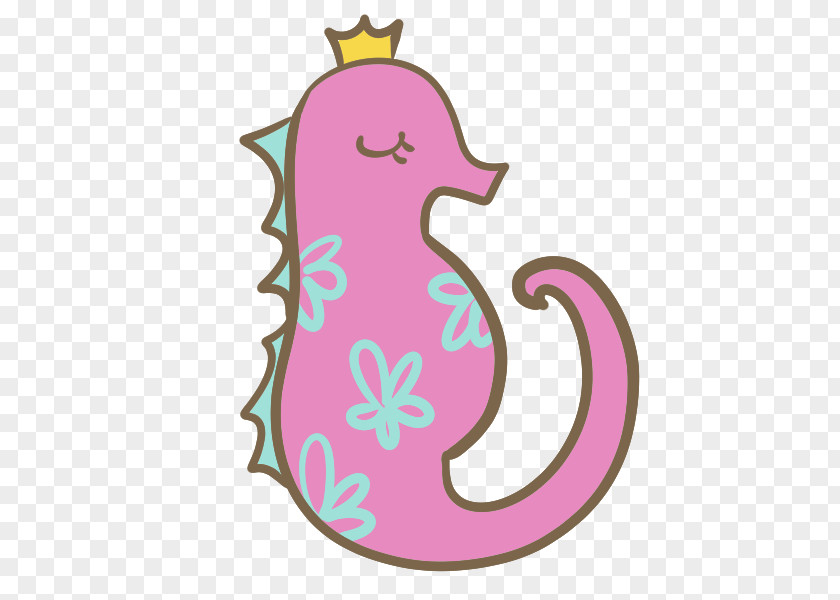Seahorse Pink M Character Clip Art PNG