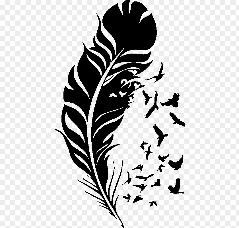 Feather Sticker Adhesive Bird Vinyl Group PNG