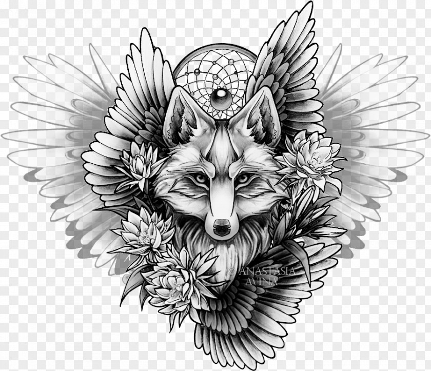 Skull Viking Sleeve Tattoo Drawing Fox Sketch PNG