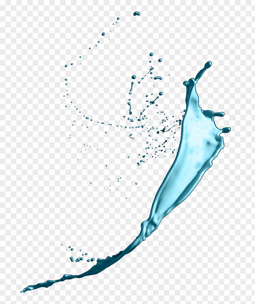 Creative Splashing Blue Water Paint Drop Pigment PNG