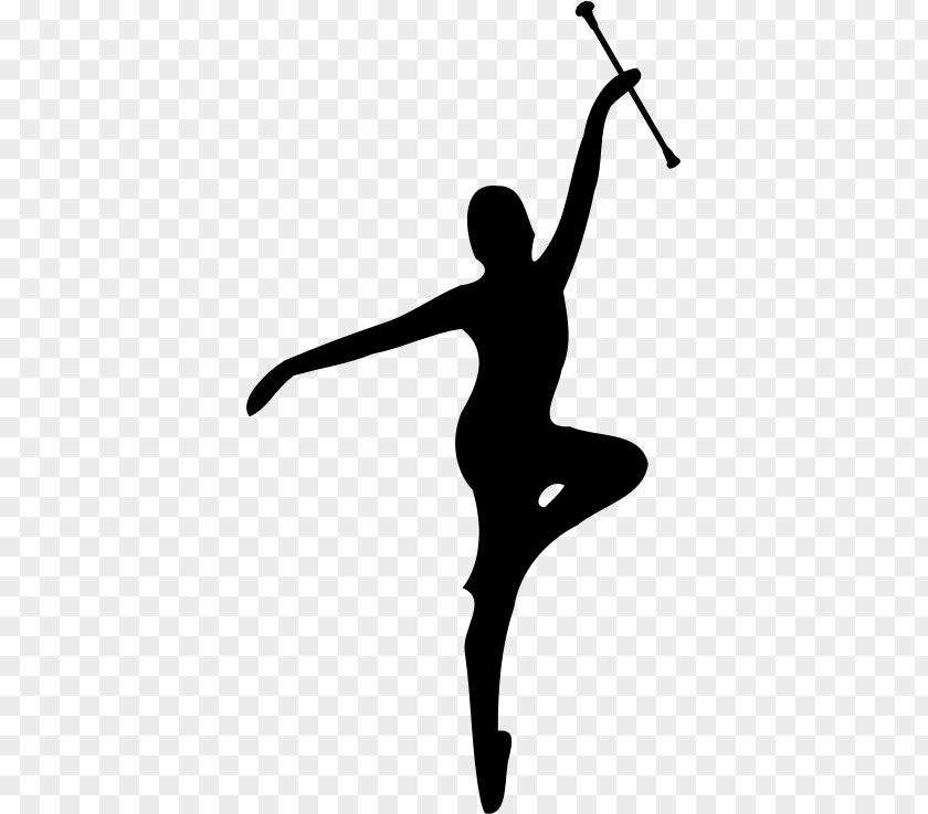 Silhouette Majorette Baton Twirling Dance Color Guard PNG