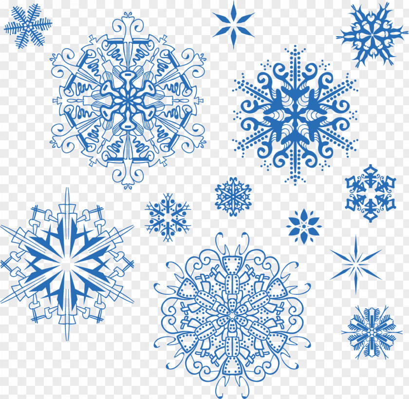 Creative Winter Snow Snowflake Blue Pattern PNG