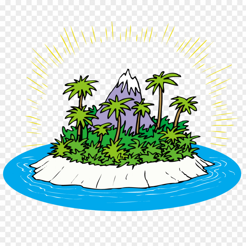 Vector Lonely Island Saipan Sea PNG