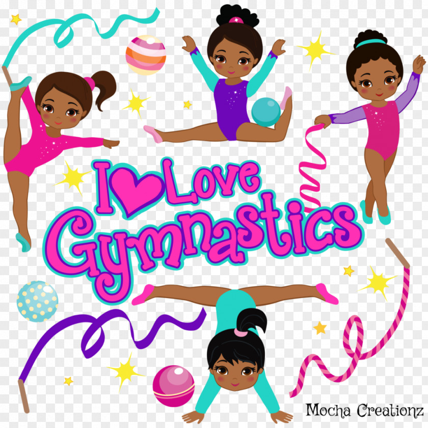 Trampolining Ribbon Clip Art African Americans Gymnastics Image Illustration PNG