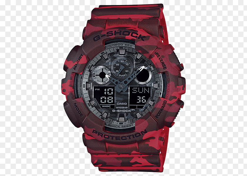 Watch G-Shock GA100 Casio Red PNG